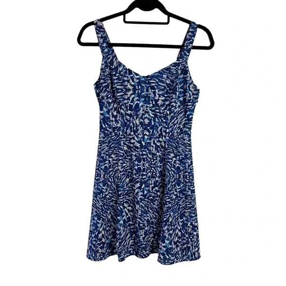 Aqua Dress Size XS Blue and Pink Abstract Geometric Sleeveless Above The Knee - Picture 1 of 6